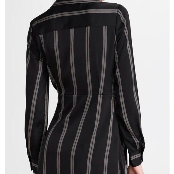 SIMKHAI Black Striped Wrap Dress - Picture 2 of 5